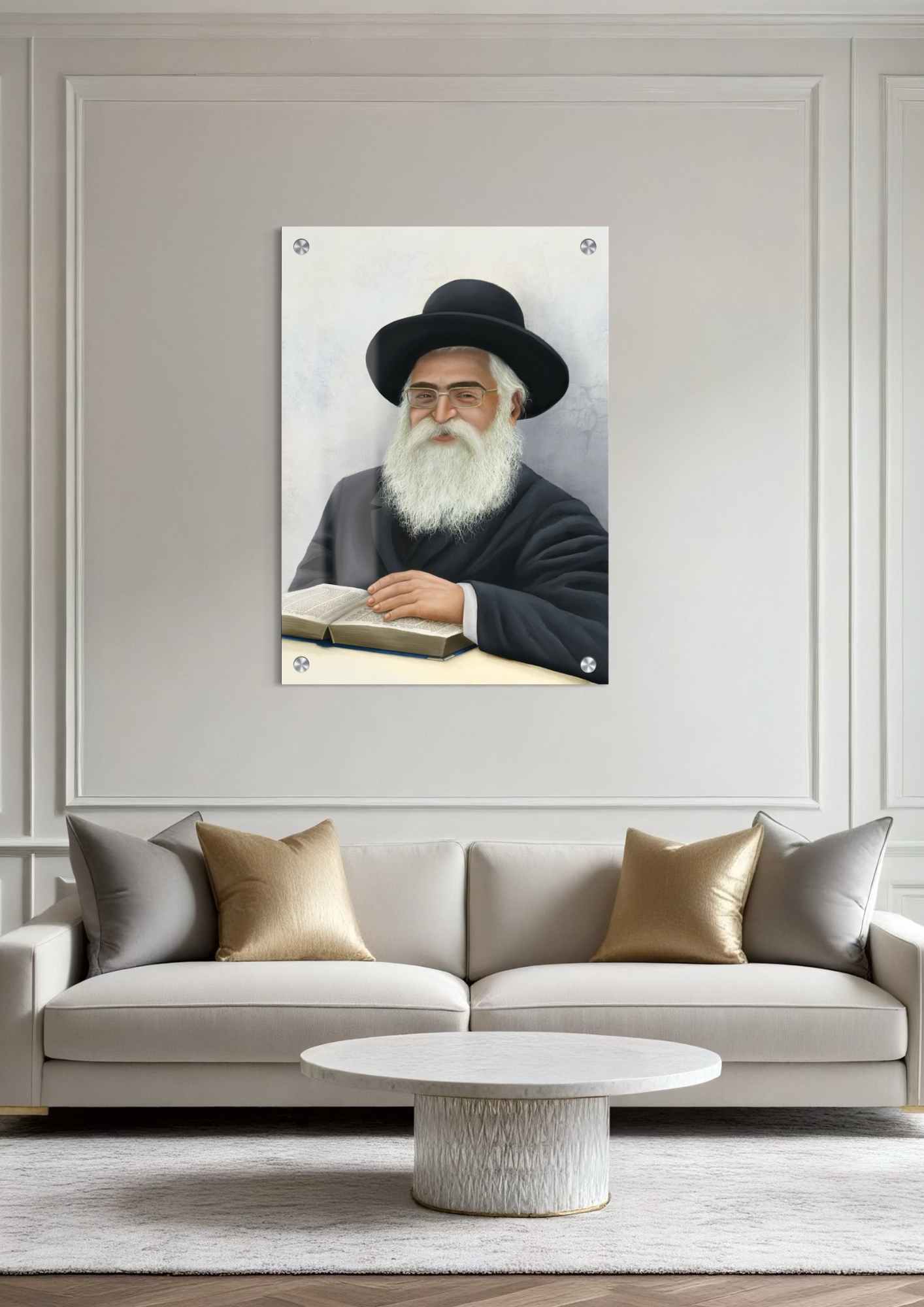 דגם הרב יורם אברג'ל בהדפסה על זכוכית