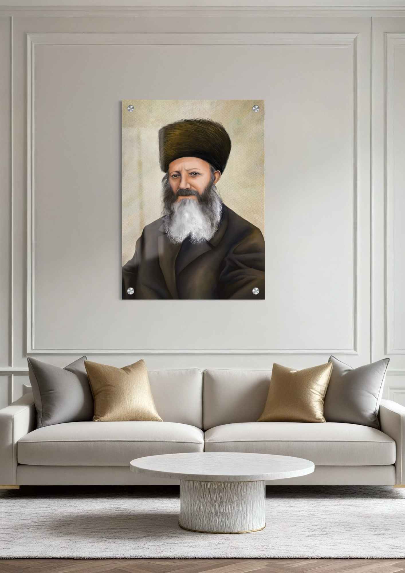 דגם הרב אברהם יצחק הכהן קוק בהדפסה על זכוכית