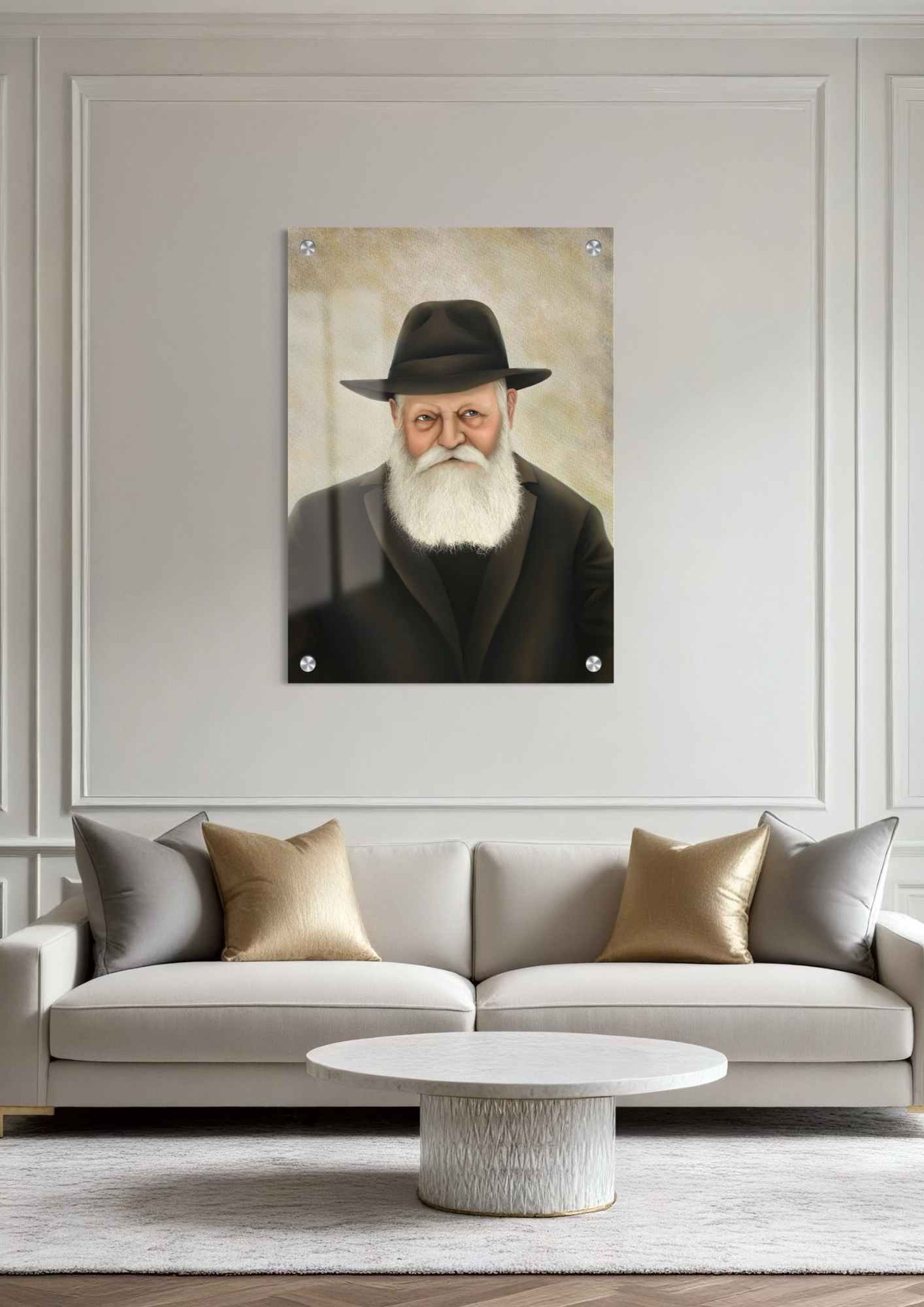 דגם הרבי מליובאוויטש בהדפסה על זכוכית