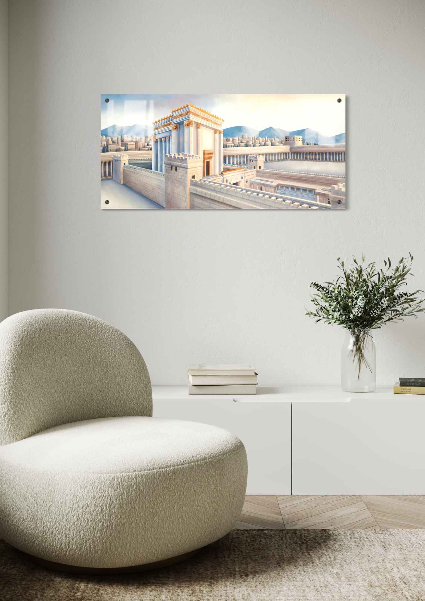 דגם מקדש בהדפסה על זכוכית