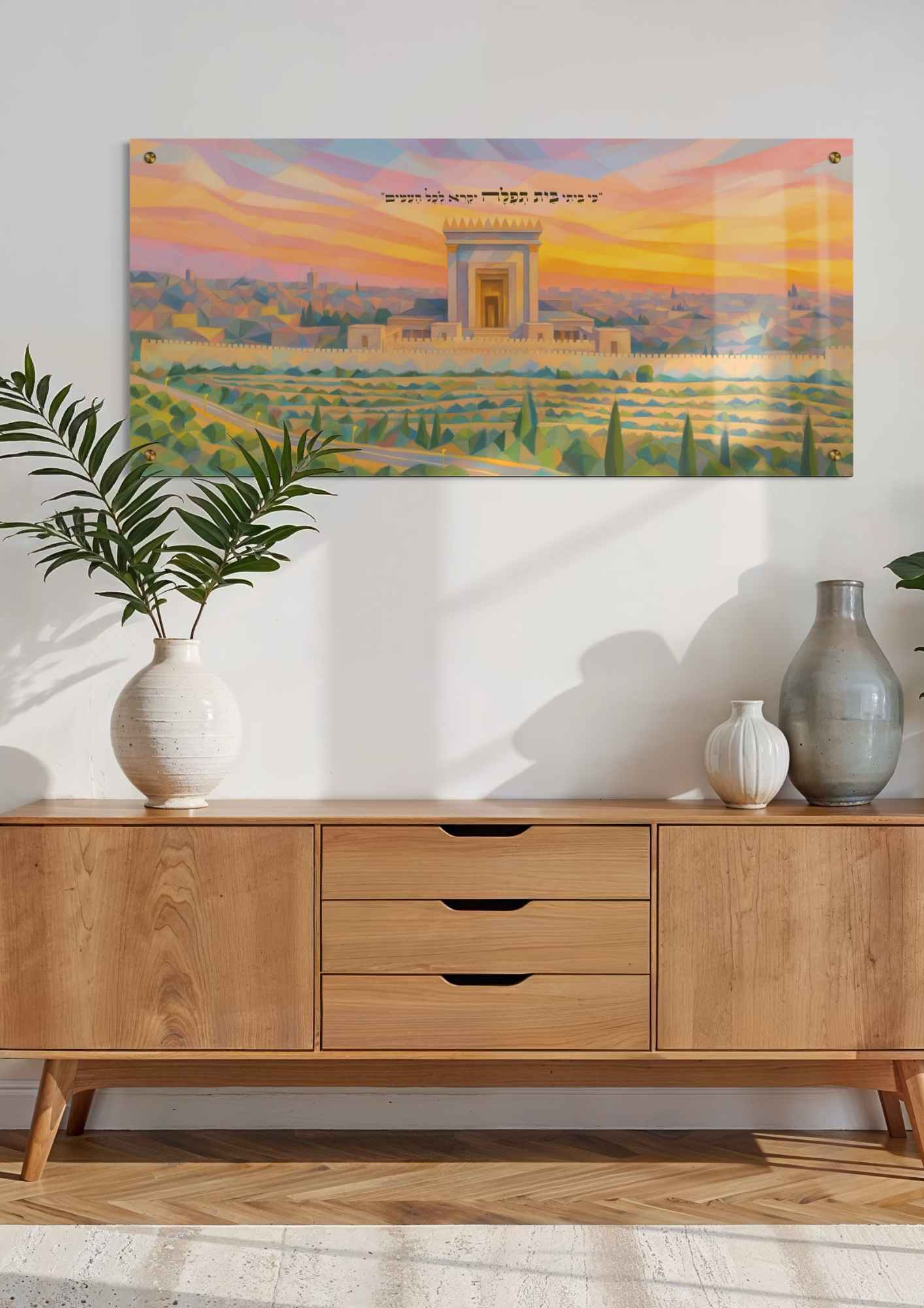 דגם בית המקדש השלישי בהדפסה על זכוכית