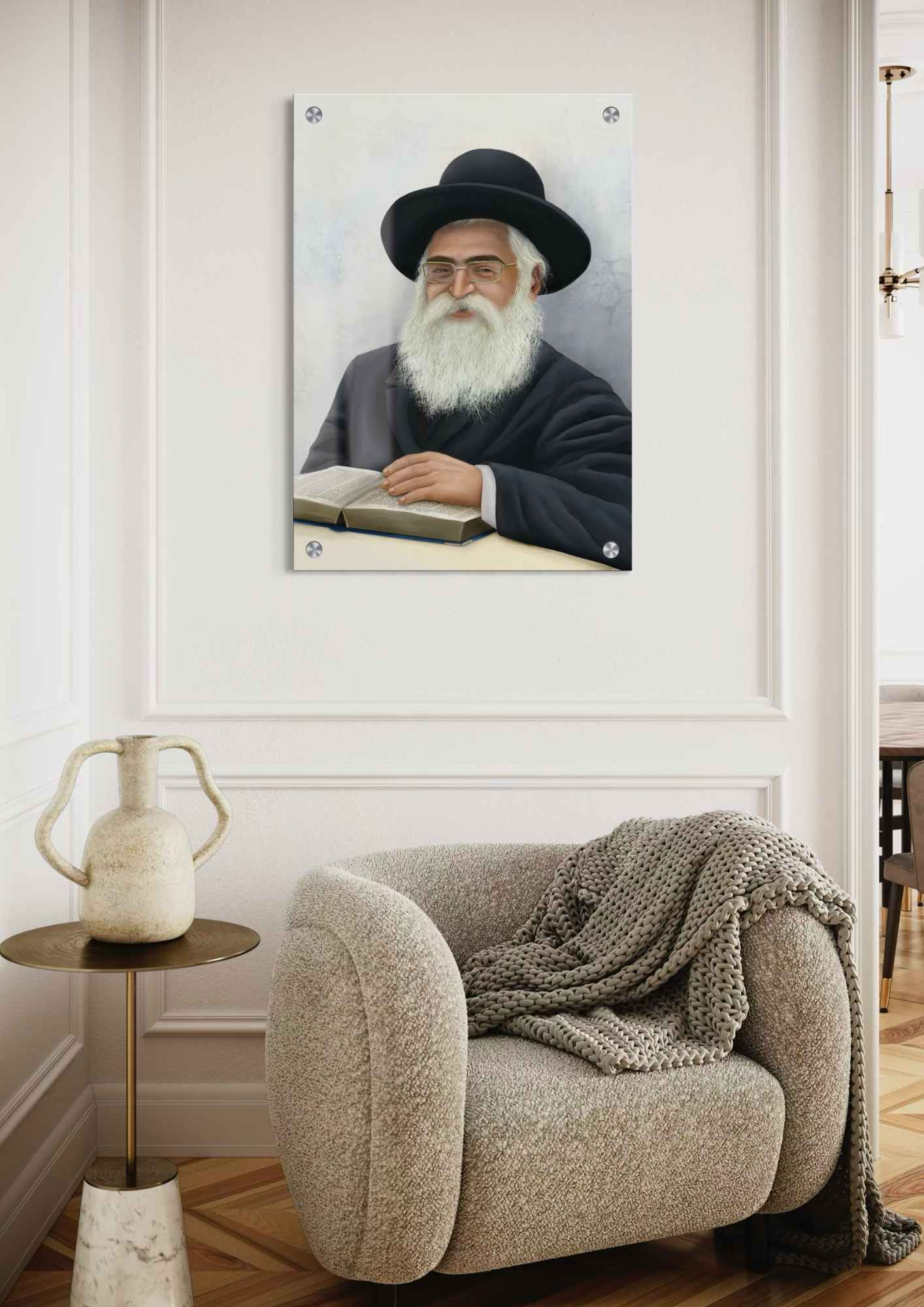 דגם הרב יורם אברג'ל בהדפסה על זכוכית