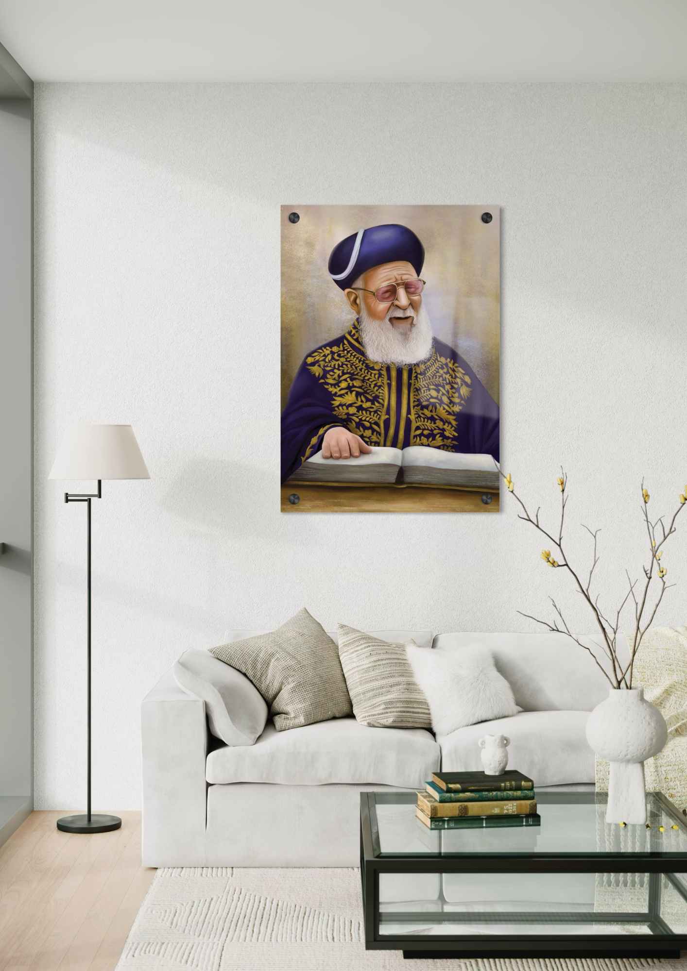 דגם הרב עובדיה יוסף בהדפסה על זכוכית