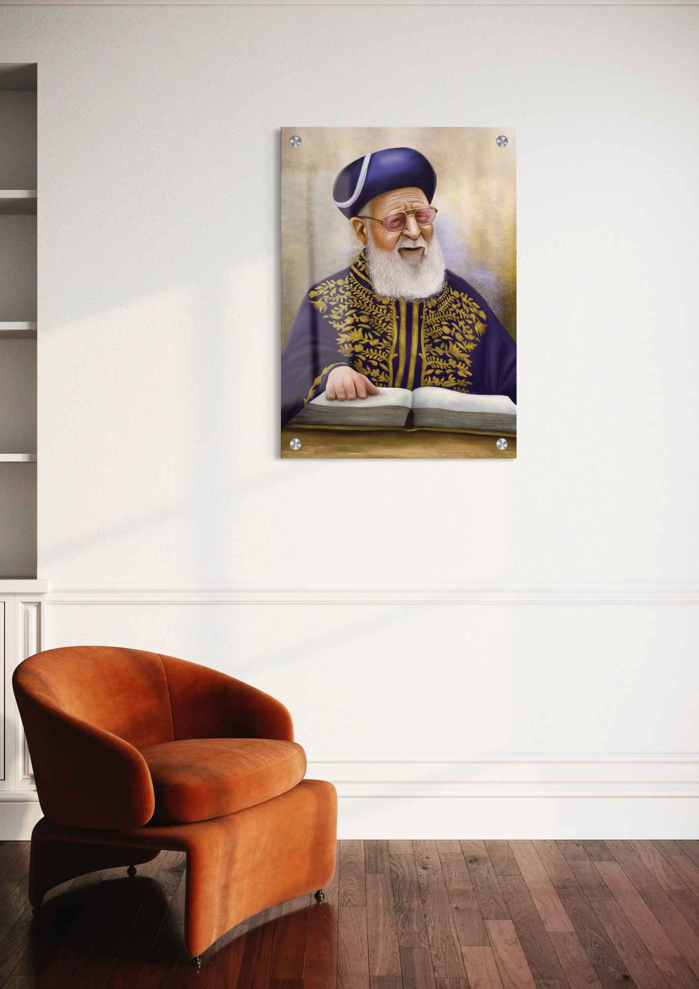 דגם הרב עובדיה יוסף בהדפסה על זכוכית