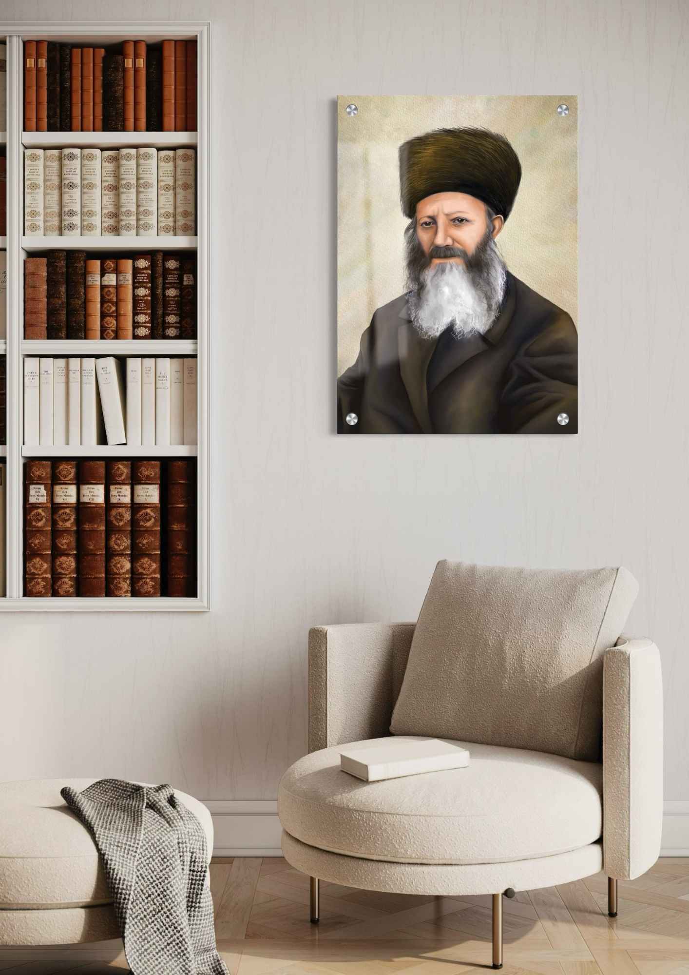 דגם הרב אברהם יצחק הכהן קוק בהדפסה על זכוכית