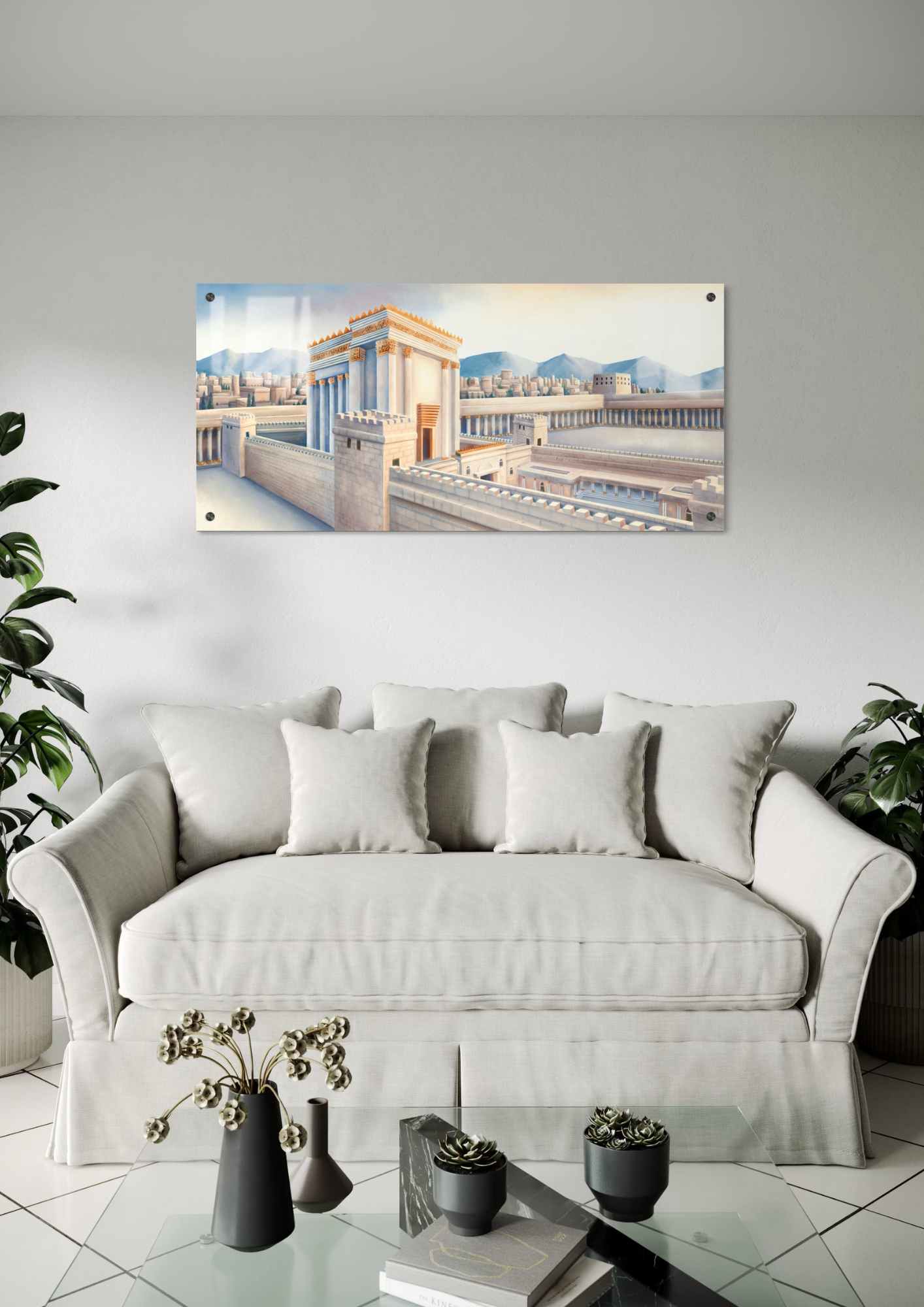 דגם מקדש בהדפסה על זכוכית