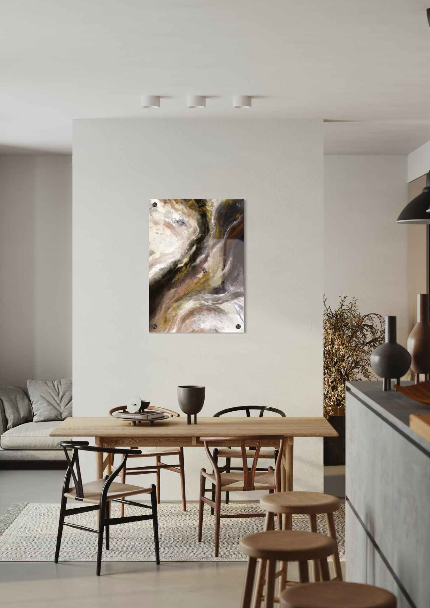 דגם נהרות בהדפסה על זכוכית