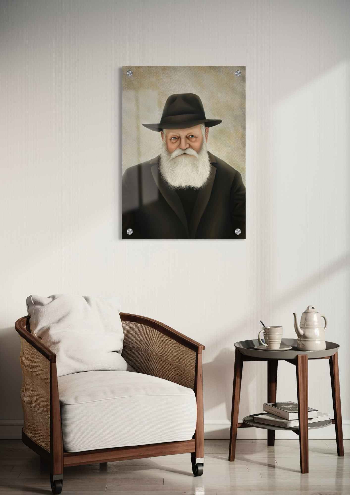 דגם הרבי מליובאוויטש בהדפסה על זכוכית