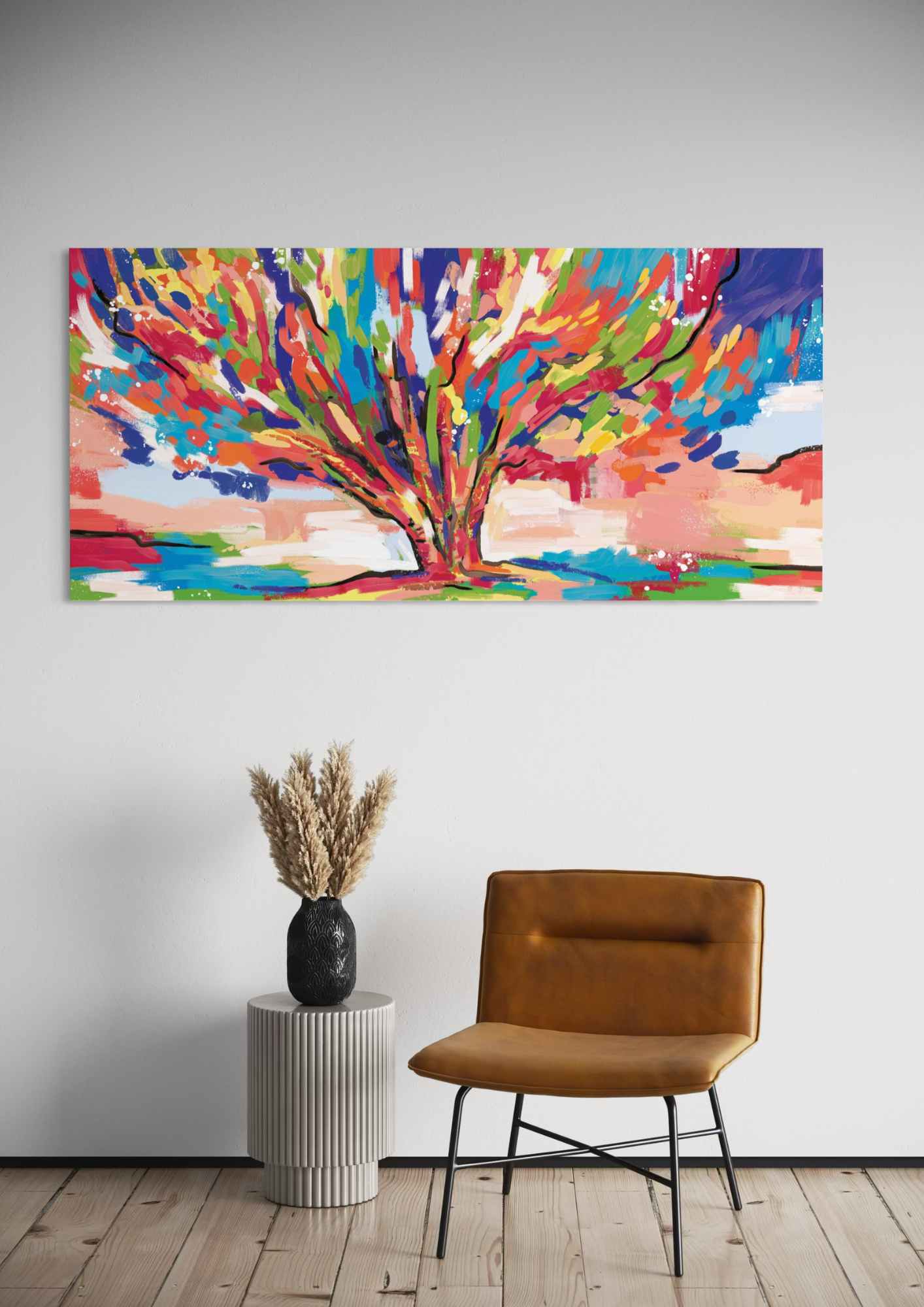 דגם עץ צבעוני