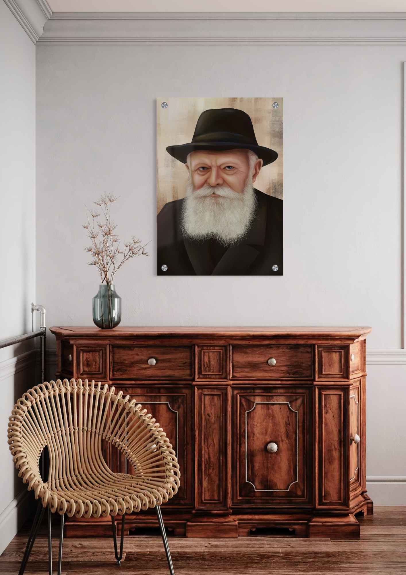 דגם הרבי מלובביץ בהדפסה על זכוכית