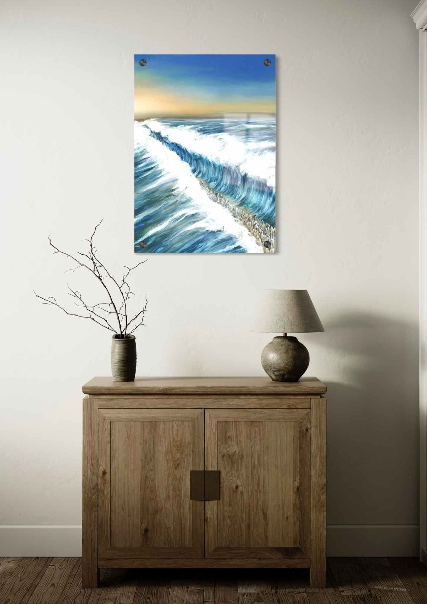 דגם קריעת ים סוף בהדפסה על זכוכית