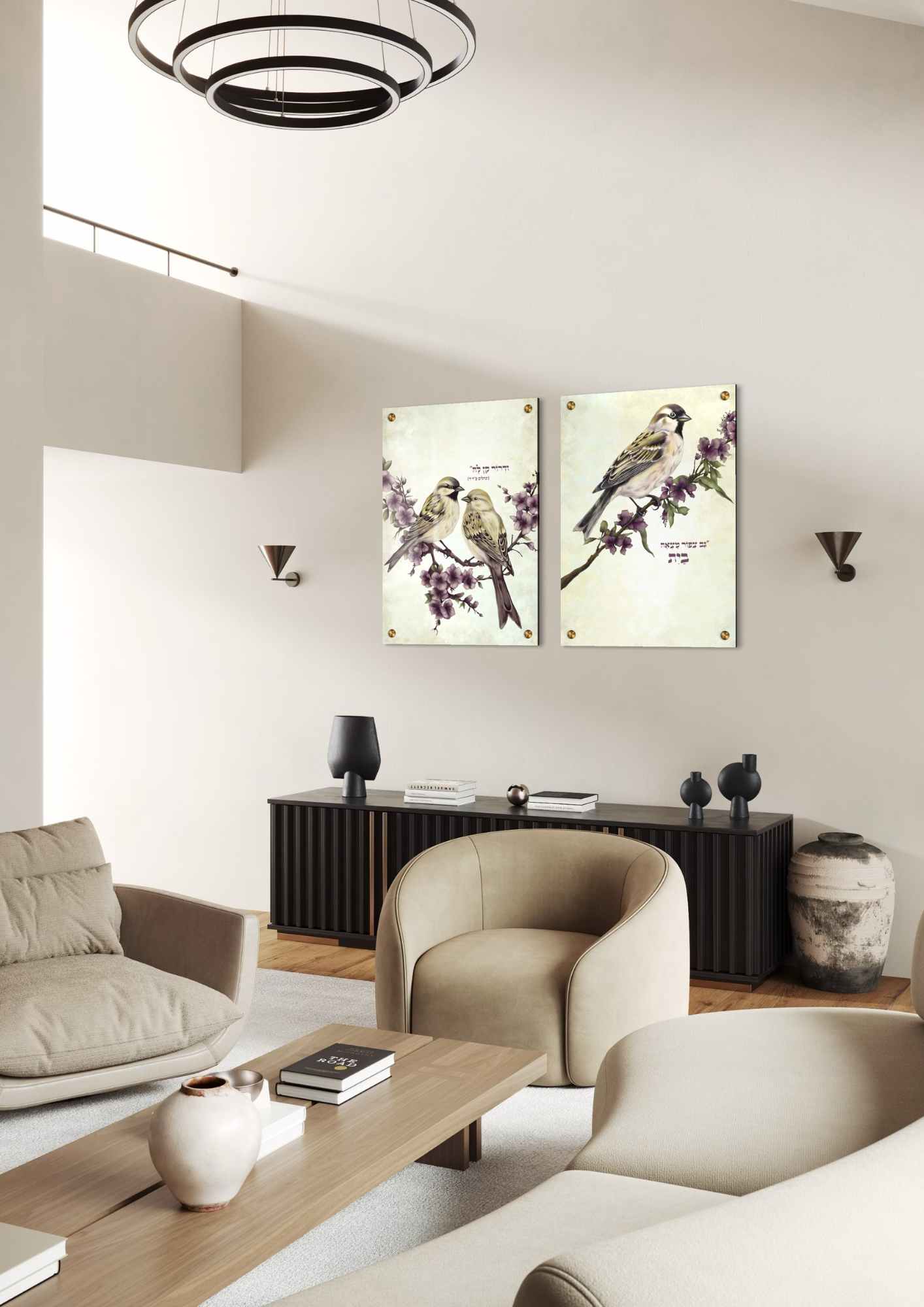 דגם דרור בהדפסה על זכוכית