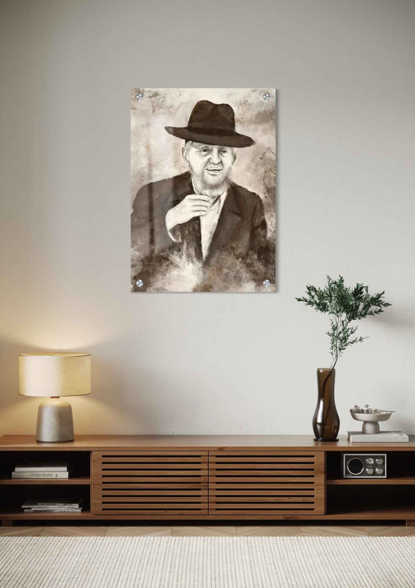 דגם הרב מאיר מאזוז בהדפסה על זכוכית