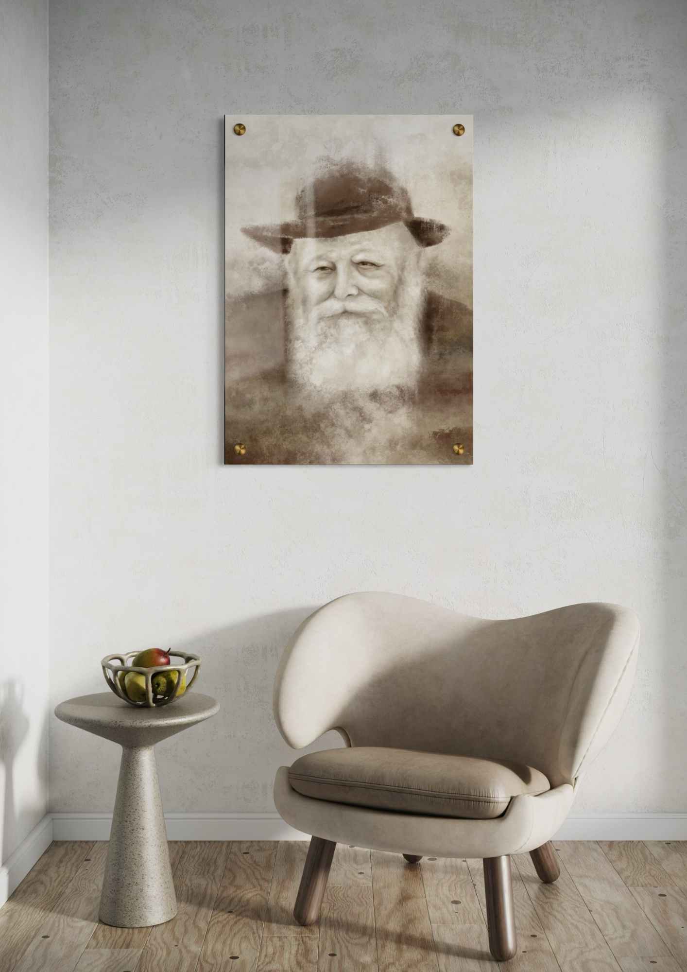 דגם הרבי מליובאוויטש בהדפסה על זכוכית