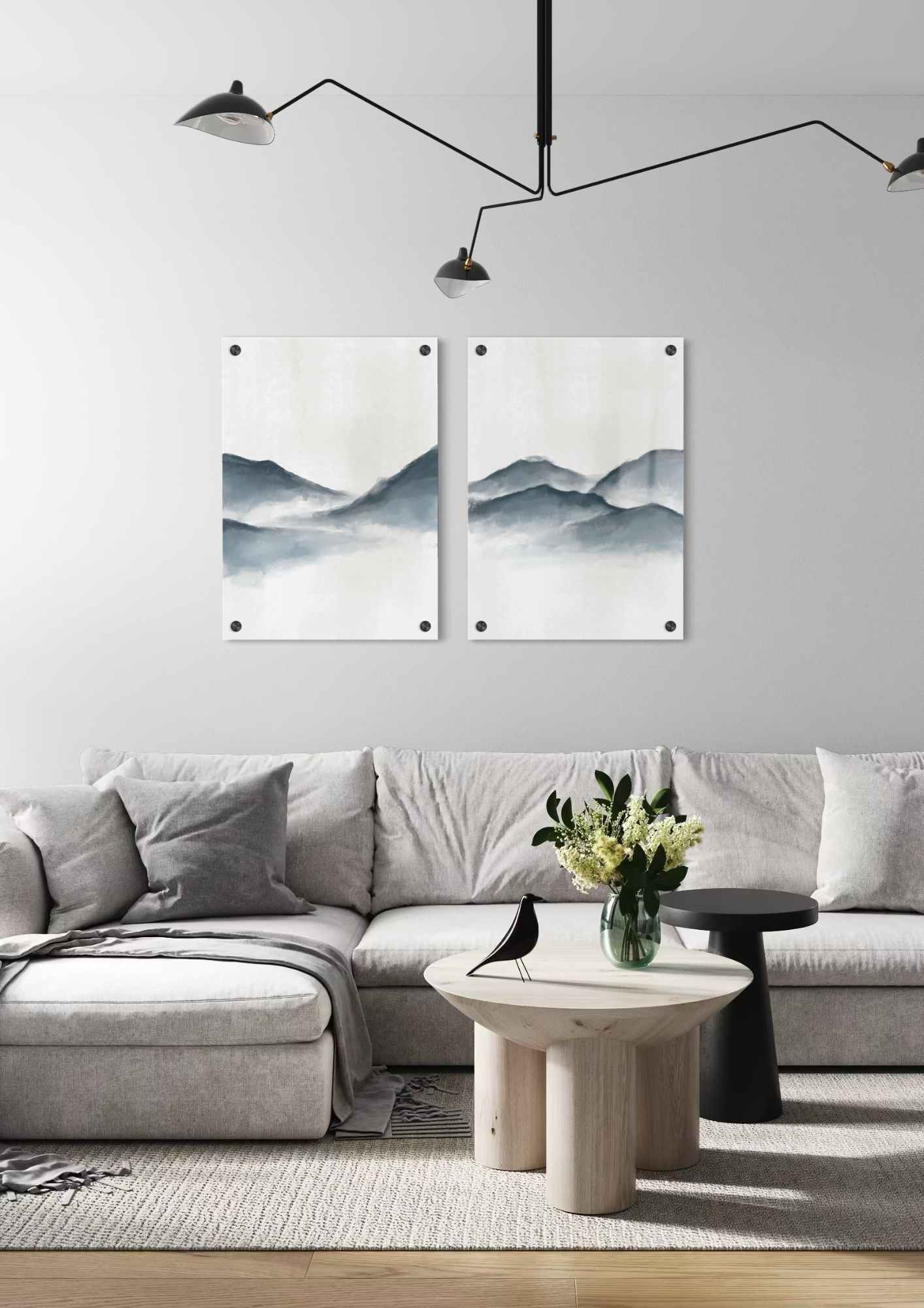 דגם הרים נפשי בהדפסה על זכוכית