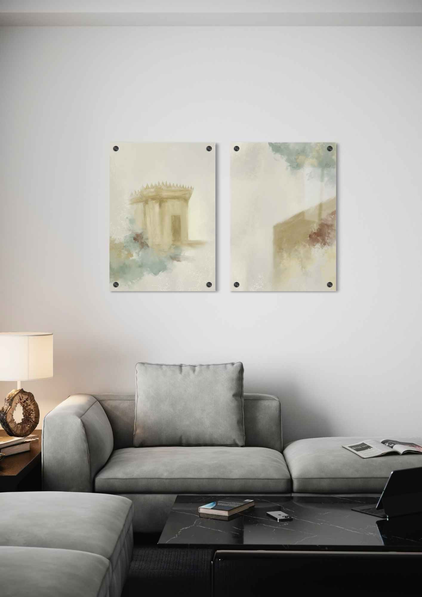 דגם נכספה נפשי בהדפסה על זכוכית