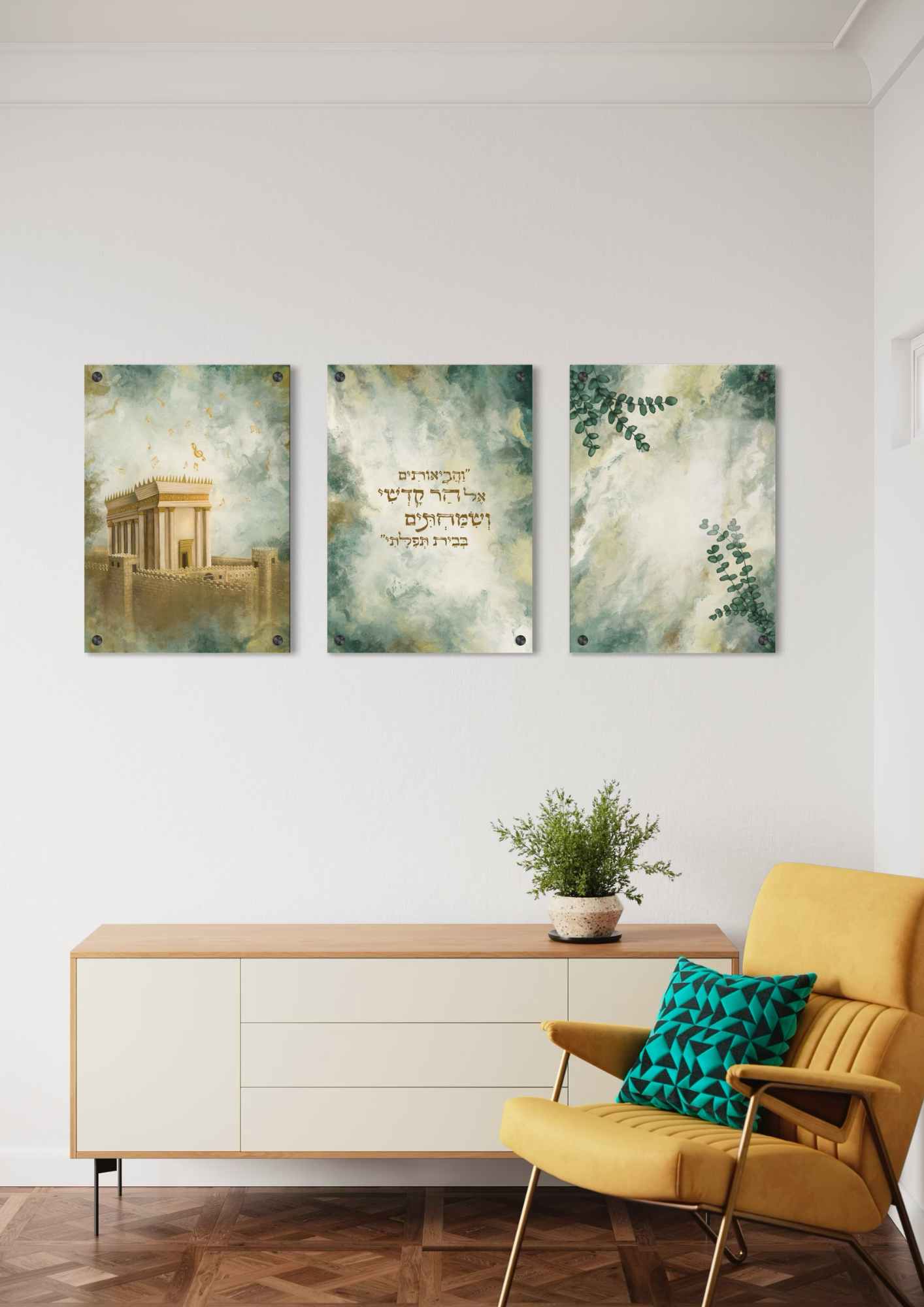 דגם בית תפילה בהדפסה על זכוכית