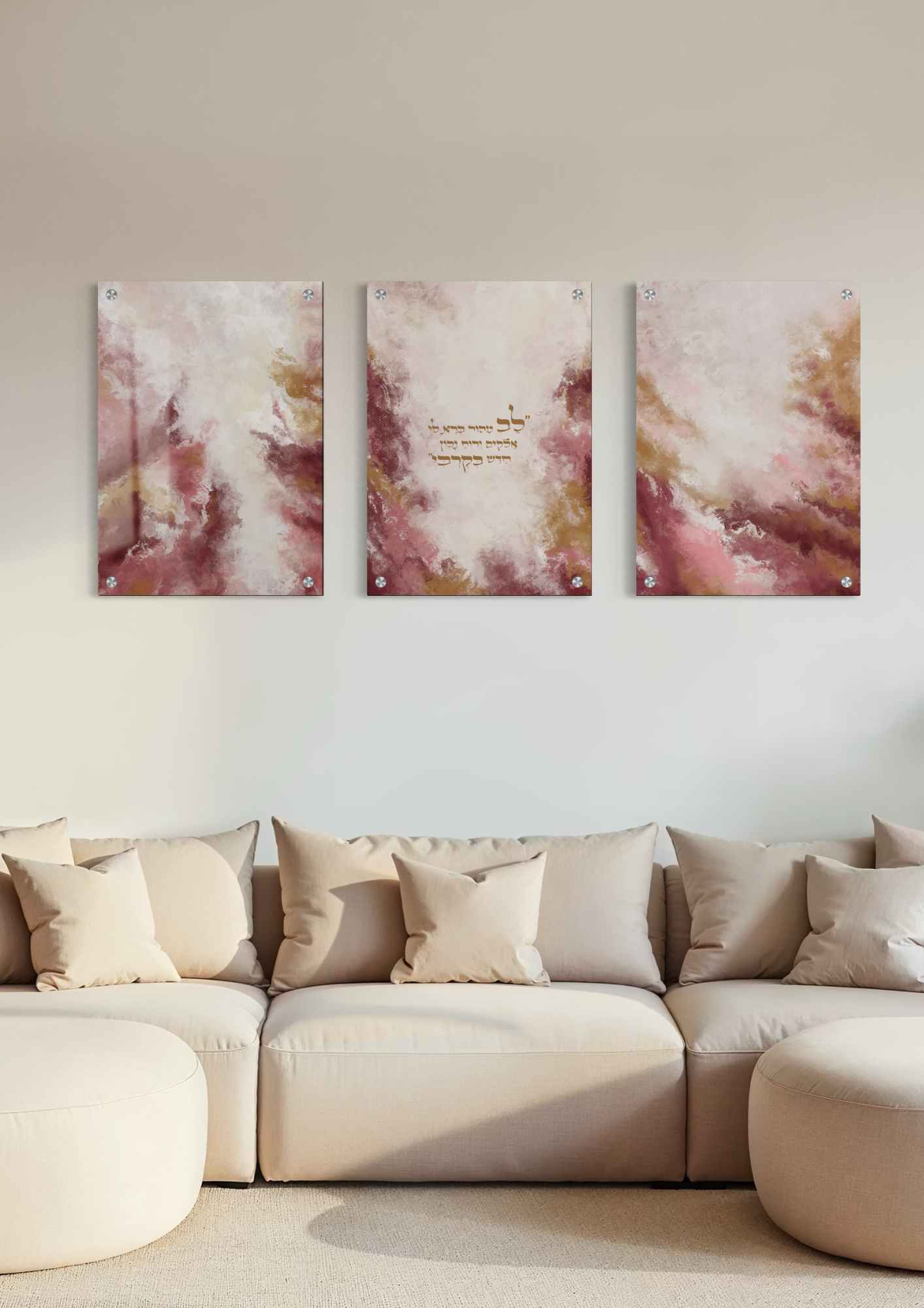 דגם לב טהור בהדפסה על זכוכית